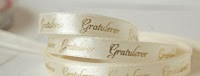 Hovedbilde Bånd, gratulerer beige (20m)