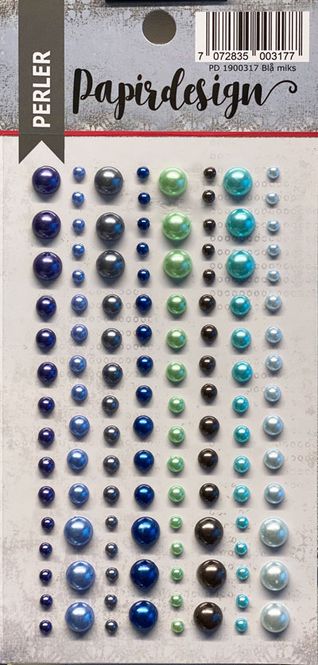 Hovedbilde Perler blå miks ( 6 stk )