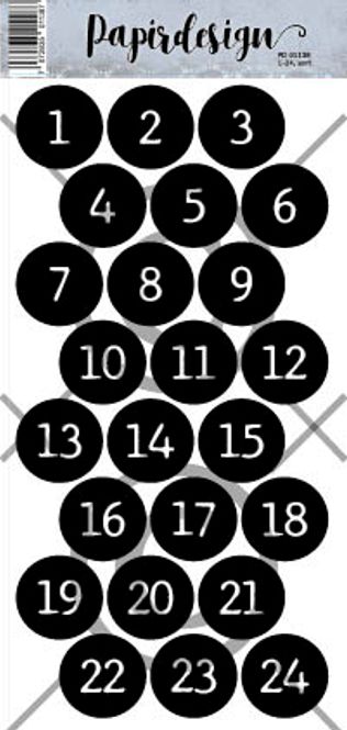 Hovedbilde Runde klistremerker 1-24 Sort ...