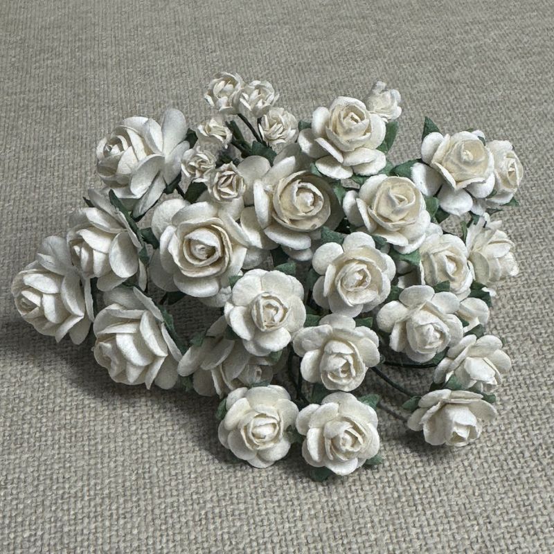 Roser og knopper, hvit